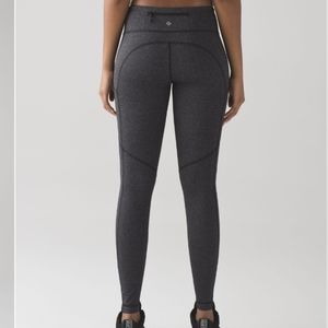 Lululemon Speed Tight V Power Luxtreme Variegated Knit Black Heathered Black